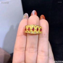 Cluster Rings KJJEAXCMY Fine Jewelry 925 Sterling Silver Inlaid Natural Gemstone Ruby Female Woman Girl Miss Ring Vintage Support Test
