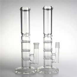Thick Recycler Heady Glass Bong Water Pipes with 10.5 Inch 3 Honeycombs Philtre Oil Rigs 18mm Male Glass Beaker Bongs 12 LL