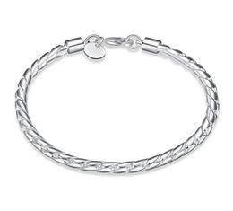Small ed rope hand chain sterling silver plated bracelet men and women 925 silver bracelet SPB21051234435695643