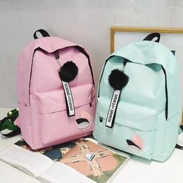 School Bags 2023 Fashion Leaf Backpack Women Casual Simple And Fashionable Solid Colour Oxford Cloth Multi-Function Travel Shoulder Bag