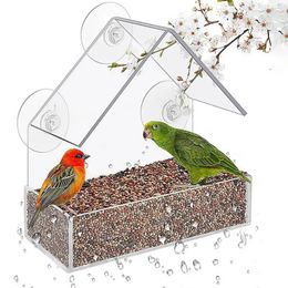 Other Bird Supplies Hummingbird Feeder Hangings Outdoor Squirrel Proof Hanging Acrylic Window With Strong Suction Cup