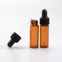 Amber Glass Dropper Bottles 4ml 1200Pcs Mini Essential Oil Container 4CC Glass Sample Vials DHL Free Shipping Bhlfk