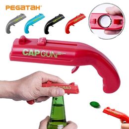 Beer Opener Bottle Flying Cap Launcher Shooter Party Drinking Game Toy Kitchen Gadget Bar Accessories destapador pistola 231221