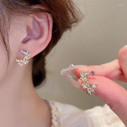 Stud Earrings Arrival Fashion Metal Women Trendy Leaf Wholesale Simple Female Jewellery