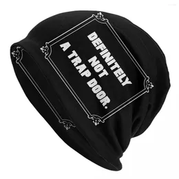 Berets Dnd Game Definitely Not A Trap Door Skullies Beanies Caps Unisex Winter Warm Knit Hat Street Adult Bonnet Hats Outdoor Ski Cap