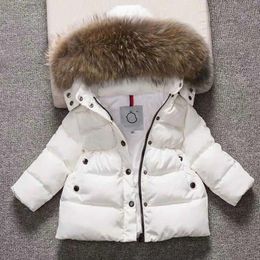 Coat Down Coat Kids Snowsuit Hooded Boys Winter Coat Snow Wear Down Cotton Thermal children winter Outwear Parkas Fur Collar 413T L230