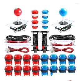 Game Controllers Joysticks 2 Player Arcade Diy Kit Usb Encoder To Pc Games 5V Led Lit Push Buttons For Raspberry Pi 1 3 3B Mame Dr Dh8Hs