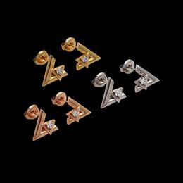 New Extravagant Design Earrings Women Gold Rose Silver Earring With Diamond Earrings Stud Stainless Steel Jewellery Whole 246U