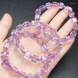 Link Bracelets Natural Amethyst Cube Bracelet Charms Fashion Personalized Men Women Gemstone Jewelry 1pcs