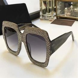 Whole-0048 Luxury Sunglasses Large Frame Elegant Special Designer with Diamond Frame Built-In Circular Lens Top Quality Come W254f