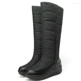 Boots Winter Warm Women Snow Down High Quality Cozy Soft Thick Sole Platfrom Zipper Waterproof Knight Shoes Woman 44