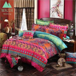 WAZIR edredon Bohemian Ethnic Style Bedding Set Twin Full Queen King Duvet Cover Pillowcase bed sheet bedroom decor Home Textile9805053