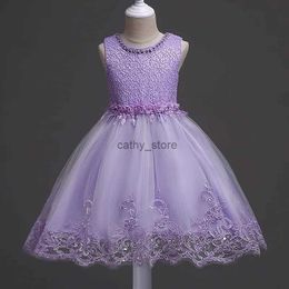 Girl's Dresses Baby Kids Young Girls Elegant Lilac Evening Prom Dresses 4 6 8 10 Years Child Flower Wedding Birthday Party Costume Eid ClothesL231222