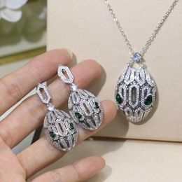 Top High Quality Jewelry Women Fashion designer Snake Diamond Pendants Necklaces Thick Suit Fine Custom Luxurious Earrings Classic Elements Street Photography