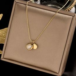 Luxury 18k Gold-plated Necklaces Designer Women's Necklace Fashion Jewellery Senior Circle Letter Necklace Exquisite Long Chain349r