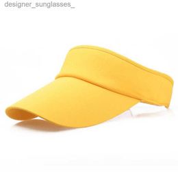 Visors Hot Sale Men Women Summer Solid Visor Sun Plain Hat Casual Ajustable Empty top Unisex Sunscreen C Cool casquette Lowest PriceL231218