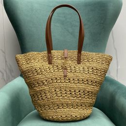 10A TOP quality designer bag tote bag 48cm Grass woven handbag lady the large capacity bag With box Y086