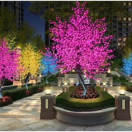 Decorations Outdoor LED Artificial Cherry Blossom Tree Light Christmas Tree Lamp 1.8M 2.0M 3.0M Height 110VAC/220VAC Rainproof Drop