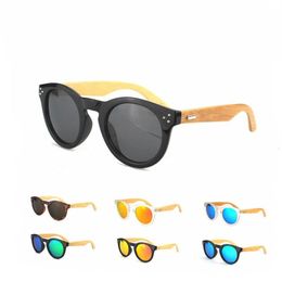 10Pcs Lot New Arrival Retro Rivet Round Sunglasses Wood Polarized Sunglasses Classic Women Men Designer Bamboo Eyewear 14 2 5 2 14244y