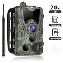 Suntekcam 2G MMSPSMS Hunting Trail Camera 20MP 1080P HC801M Wildlife Night Vision Po Traps 03S Trigger Hunter Cam 231222