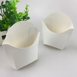 Gift Wrap 100 Disposable White French Fry Box Kraft Paper PapCorn Folding Chicken Hamburger Packaging Cup Baby Shower Wedding Supply