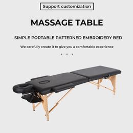 new Folding Strong Beech Spa Massage Bed, Tuina Beauty Tattoo Bed, Simple Handheld Portable Embroidery Bed