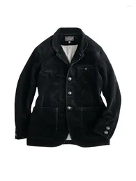 Men's Jackets Amekaji Wear Clothes Men Cotton Black Corduroy Stand Collar Suit Vintage Overalls Jacket Good Quality