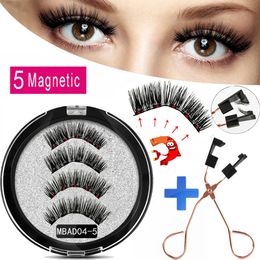 MB MEW 5 Magnets Magnetic Eyelashes With Handmade 3D False For Mink lashes Faux Cils Magnetique Naturel Tweezers 231221