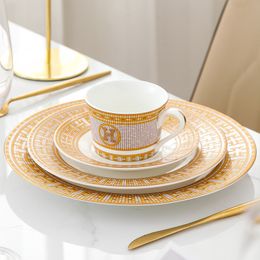 Creative Golden Mosaic Ceramic Disk Hotel Western Dishes Sample Room Home Dishes Plate European Tableware