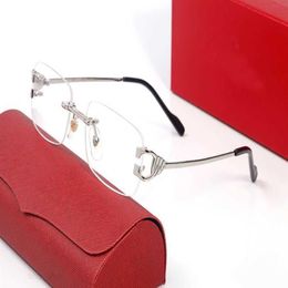 Designer Brand Luxury Carti Sunglasses Frames Fashion Men Gold Rimless Eyeglasses for Man Anti Reflective Sunglass Metal Silver Fr294f