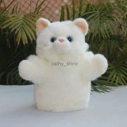 Puppets Cute White Cat Hand Puppet Toy Large Plush Simulation Animal Glove Doll Cat Children Ventriloquist Storytelling Kids GiftL231222