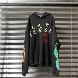 Designer Luxury kanyes Classic Fall/Winter Love Graffiti Foam alphabet Hip Hop hoodie with fuzzy sweater