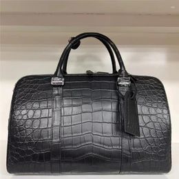 Duffel Bags Authentic Exotic Crocodile Belly Skin Men's Large Travel Purse Shoulder Bag Genuine Real Alligator Leather Male Handbag