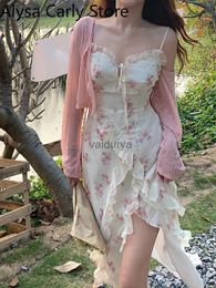 Basic Casual Dresses 2022 Summer Floral Sleeveless Midi Dresses Women Elegant Designer Sexy Vintage Dress Female Party One Piece Dress Korean Fashion YQ231222