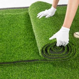 Decorations Highdensity waterproof Thickness Artificial Lawn Carpet Fake Turf Grass Mat Landscape Pad DIY Craft Outdoor Garden Floor Decor Q0