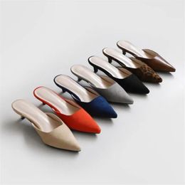 Flops Women Slippers Slip on Slides Fashion Candy Colour Suede Mule Shoes Breathable Stretch Knit Flat Shoes Sandals Mujer 2020 Slipper