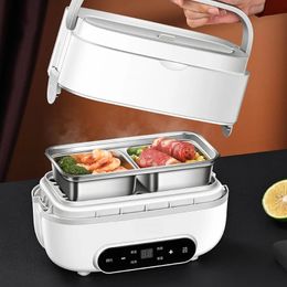 1100ml Smart Electric Lunch Box Office Keep Warm Heated Lunch Box Water-free Appointment Breakfast Machine Food Heater 220V 231221