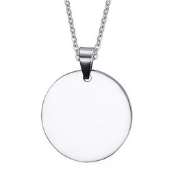 Personalised Engraved Round Stainless Steel Pendant Blanks Dog Tag Includes Necklace259x