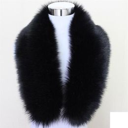 Fashion-n Unisex Faux Fox Fur Collar Scarf Shawl Neck Men Women Wrap Stole Scarves Faux Raccoon Fur Winter Collar248g