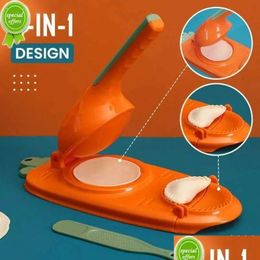 Baking & Pastry Tools New Kitchen Gadgets 2-In-1 Dumpling Maker Efficient Manual Wrapper Mould Dough Pressing Tool Accessories Drop Del Dhsag