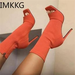 Boots Women Boots High Heels woman shoes Gladiator Heels Autumn Ladies Shoes Female Fashion Open Toe Boots Party Wedding Woman Shoe