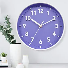 Wall Clocks Battery Operated 3D Number Clock Mounted Non-Ticking Round Colourful 8 Inch Silent Home