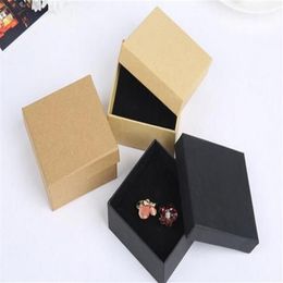 7 7 3cm Gift Kraft Box Jewelry Boxes Blank Package Carry Case Cardboard 50pcs lot GA55237j