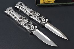 Promotion High End M7688 AUTO Tactical Knife D2 Satin Blade CNC 6061-T6 Handle EDC Pocket Gift Knives With Nylon Bag