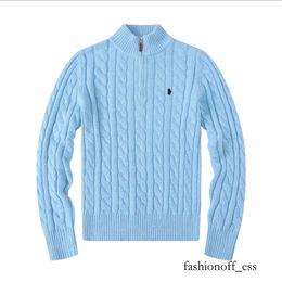 Mens Sweaters Autumn Wool Casual Small Horser Pull Half Zip Ralp Polo Chandail Cardigan Jacket Winter Long Sleeve Sweater Pullover Women 787 153