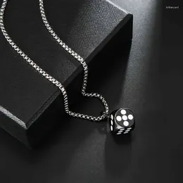 Pendant Necklaces Men's Black Dice Necklace Removable Game Geometry For Women Fashion Streetwear Jewellery Party Gift Wholesale