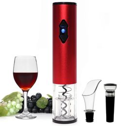 Electric Wine Opener Automatic Bottle Corkscrew with Foil Cutter for Lover 4in1 Gift Set 231221