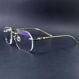 Diamond Cut Eyeglasses Frame Clear Carter Rimless Eye Glasses Frame For Men And Women Luxury Spectacles Oculos Ee Gau261x