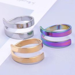 Cluster Rings 10PCS Stainless Steel Ring Jewelry Sets Simple Punk For Women Trendy Men Finger Knuckle Adjustable Bulk Wholesale