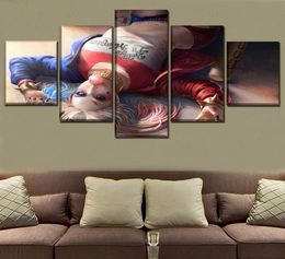 5 Panel Quinn Suicide Squad Movie Poster For Living Room Modern On Canvas Printing Type And On The Wall Decor1058243